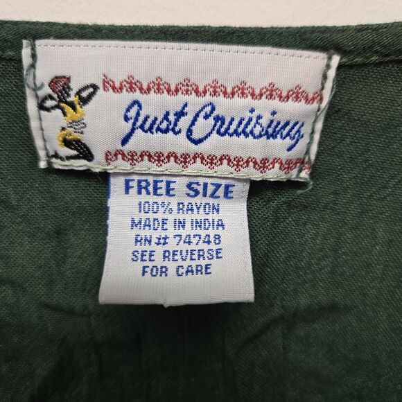 Just Cruising Tie Dye Ombre Tunic Dress "Free Size" Turquoise Embroidered Boho - Picture 6 of 10